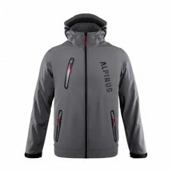 Alpinus Mens Denali Softshell Jacket - Gray Outdoor Clothing