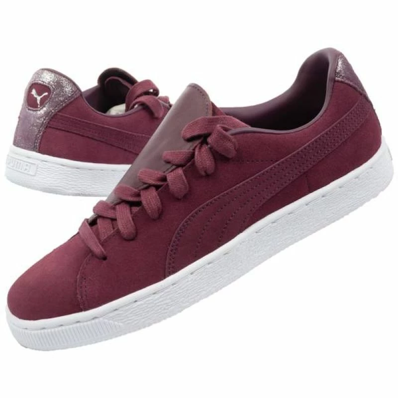 Footwear Puma Womens Suede Crush Frosted Shoes - Burgundy