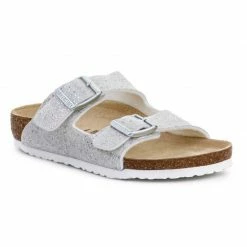 Footwear Birkenstock Kids Arizona Kalpki Cosmic Slippers - Sparkle White