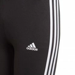 Adidas Junior Essentials 3 Stripes Leggings - Black