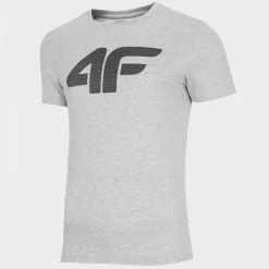 4F Mens Round Neck T-shirt - Gray Outdoor Clothing