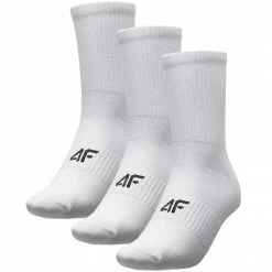 Walking Socks 4F Mens Cotton Socks - White