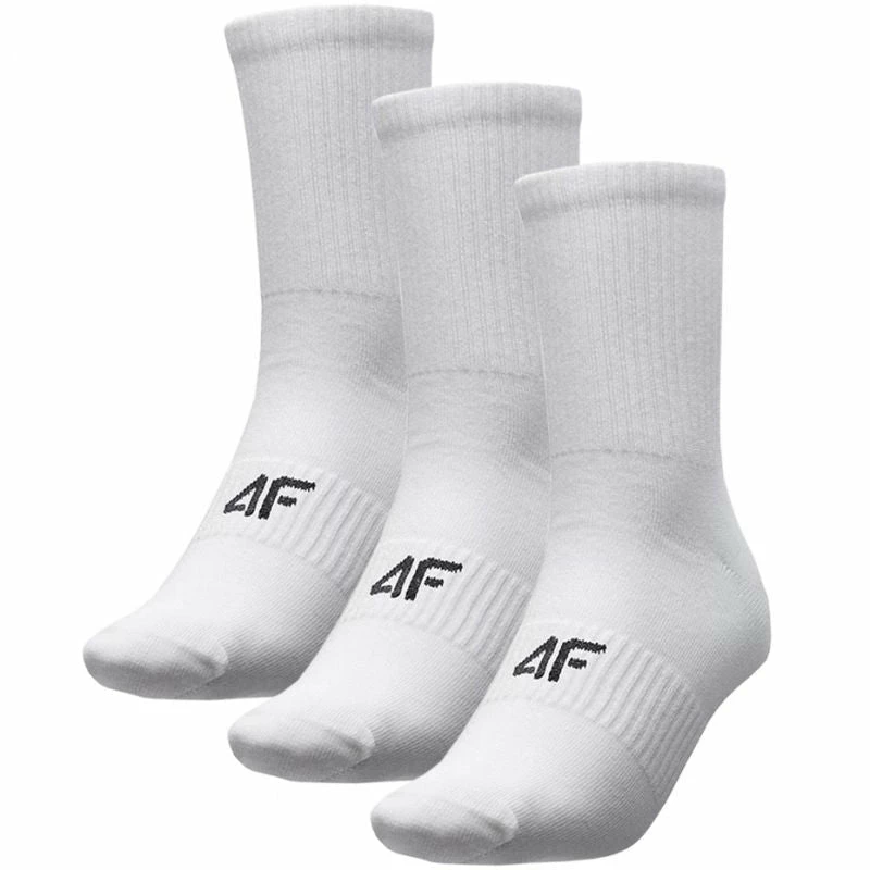 Walking Socks 4F Mens Cotton Socks - White
