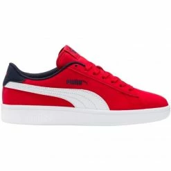 Footwear Puma Junior Smash V2 Buck High Risk Shoes - Red/Navy Blue/White