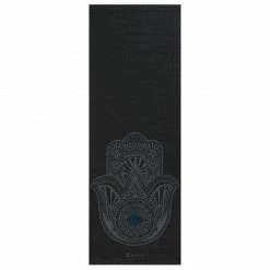 Yoga Mats Gaiam Gray Hamsa 4 MM Yoga Mat - Gray/Black