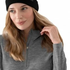 4F Womens Fleece Sweatshirt - Cool Light Gray Melange Outdoor Clothing