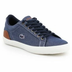 Lacoste Mens Lerond 317 2 Cam Lifestyle Shoes - Navy Blue/Brown