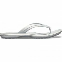 Slides Crocs Unisex Crocband Flip-Flops - Light Gray/White