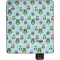 Fleeces Meteor Owls Picnic Blanket 200x200CM XXL - Blue