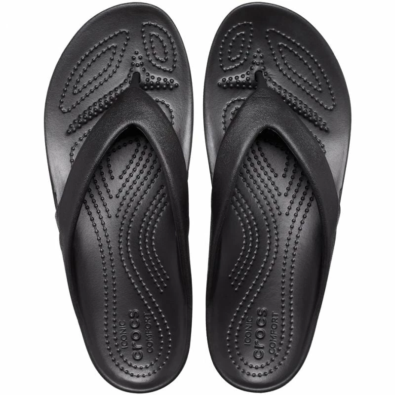 Crocs Womens Kadee II Flip Clog - Black Slides