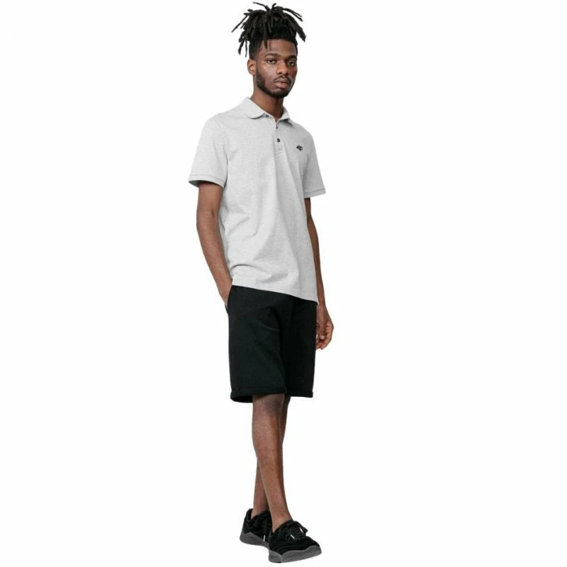 4F Mens Cotton T-shirt - Cool Light Gray Melange Outdoor Clothing