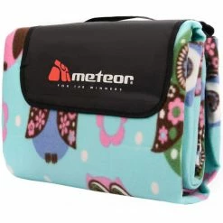 Fleeces Meteor Owls Picnic Blanket 200x200CM XXL - Blue