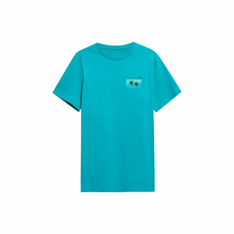 4F Mens Short Sleeves T-shirt - Turquoise Outdoor Clothing
