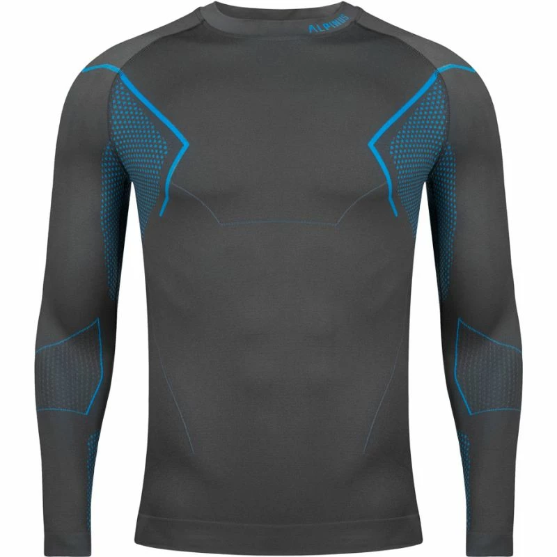 Alpinus Mens Active Base Layer Thermoactive Sweatshirt - Gray Outdoor Clothing
