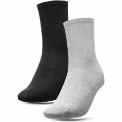 Ski Wear 4F Junior Everyday Socks - Black/Gray