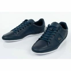Lacoste Mens Chaymon Shoes - Navy Blue Trainers