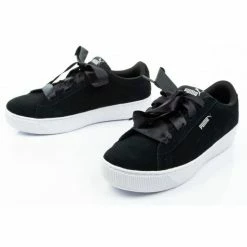 Puma Womens Vikky Platform Ribbon Shoes - Black