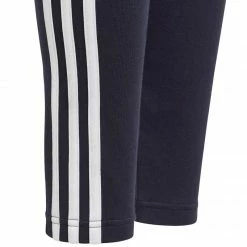 Adidas Junior Essentials 3 Stripes Leggings - Navy Blue