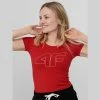 4F Womens Casual T-shirt - Red Outdoor Clothing