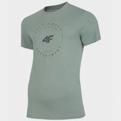 4F Mens Round Neck T-shirt - Green Outdoor Clothing