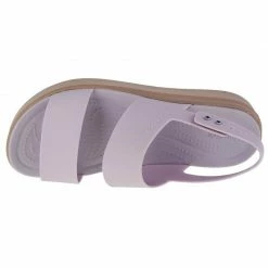 Slides Crocs Womens Brooklyn Low Wedge Clog - Violet