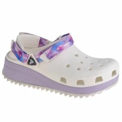 Crocs Womens Classic Hiker Dream Clog - White/Purple Slides