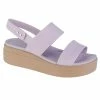 Slides Crocs Womens Brooklyn Low Wedge Clog - Violet