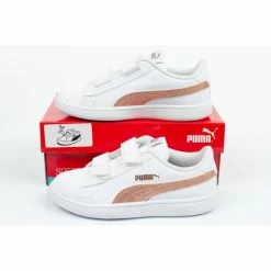Puma Junior Smash Shoes - White Footwear