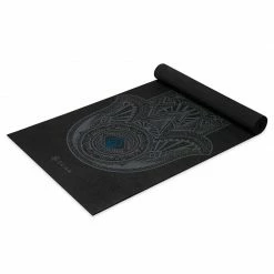 Yoga Mats Gaiam Gray Hamsa 4 MM Yoga Mat - Gray/Black