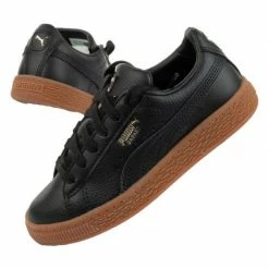 Puma Junior Basket Classic Gum Shoes - Black Footwear