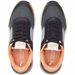 Puma Junior R78 Voyage Shoes - Gray/Black/Orange Footwear