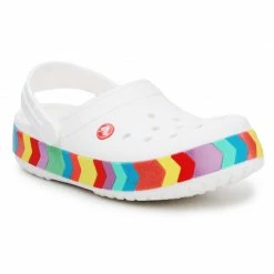 Footwear Crocs Kids Crocband Chevron Beaded Clog - White