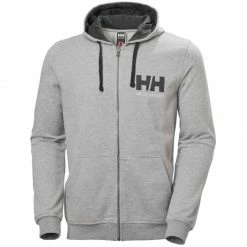 Outdoor Clothing Helly Hansen Mens Logo Full Zip Hoodie - Gray