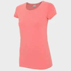 4F Womens Short Sleeves T-shirt - Orange Outdoor Clothing