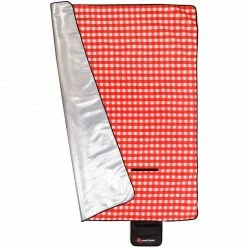 Fleeces Meteor Checkered Picnic Blanket 200x200CM XXL - White/Red