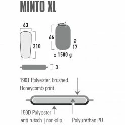 High Peak Minto Self-Inflating Mat XL 210x63x3 - Black Mats