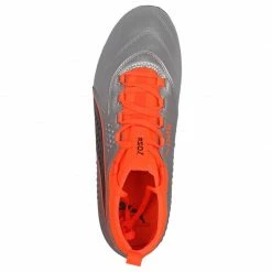 Puma Mens One 3 Lth HG Football Boots - Gray/Orange Trainers