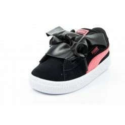 Footwear Puma Junior Suede Heart Jewel Shoes -Black/Pink