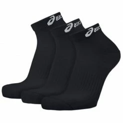 Asics Unisex 3PPK Ped 3Pak Socks - Black Walking Socks