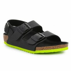 Birkenstock Kids Milano Kinder Desert Soil Sandals - Black Lime