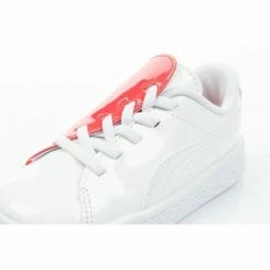 Puma Junior Basket Crush Patent Baby Shoes - White Footwear