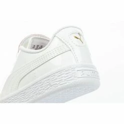 Puma Junior Basket Crush Patent Baby Shoes - White Footwear