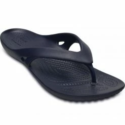 Crocs Womens Kadee II Flip-Flops - Navy Blue Slides
