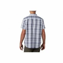 Outdoor Clothing Columbia Mens Brentyn Trail Short Sleeve Seersucker Shirt - Blue/White
